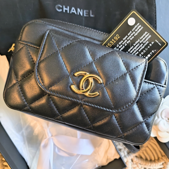 HP💘 CHANEL 💯 CC Waist Belt Bag With Pouch Wallet In Lambskin - Picture 10 of 16